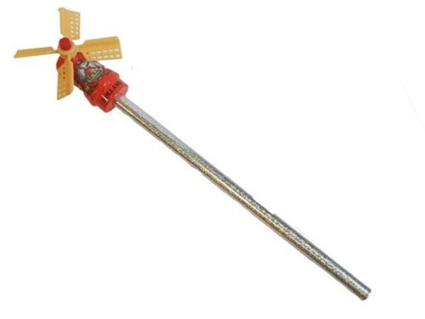 Pencil with an orange windmill Pencil with an orange windmill