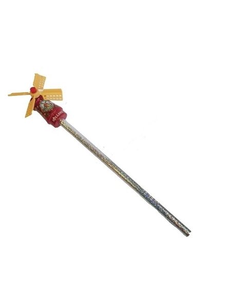 Pencil with a red windmill