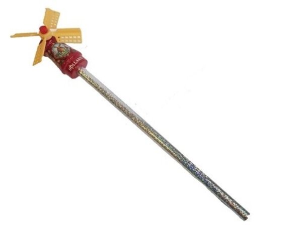 Potlood met een rode molen
