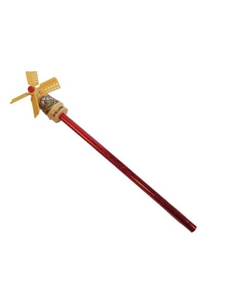 Pencil with a transparent windmill