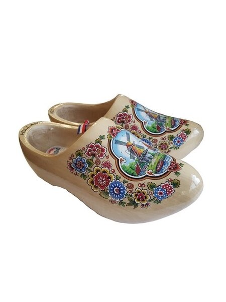 Holland Green Wooden Clogs Transparent Dutch Wooden Shoes With A