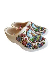 Weiße Holzschuhe mit Windmühle