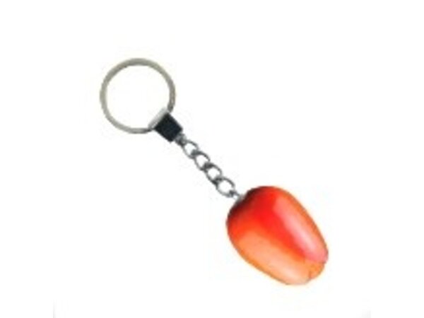 Houten tulp sleutelhanger met logo