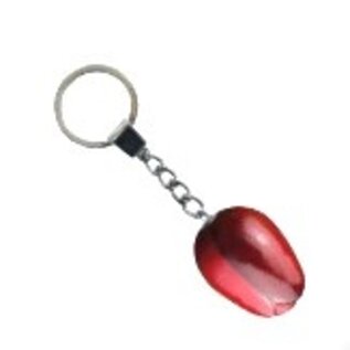 wooden tulip keyring with text in many colors