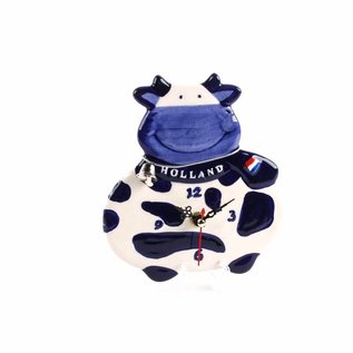 Delft blue clock cow