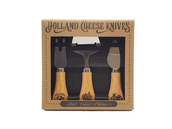 Gift set cheese knives wood