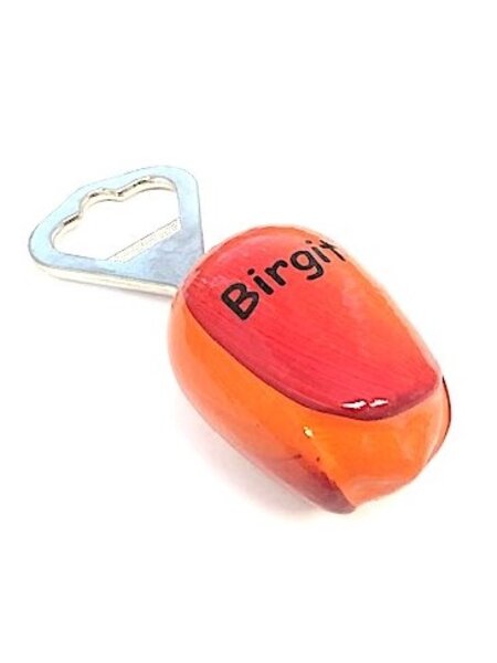 Houten Tulp Flesopener met Tekst
