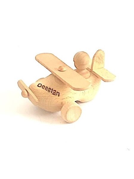 Spielzeug Clog als Flugzeug mit Gravur