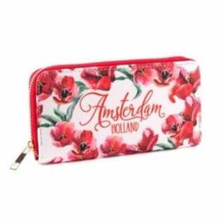 Purse with red tulips