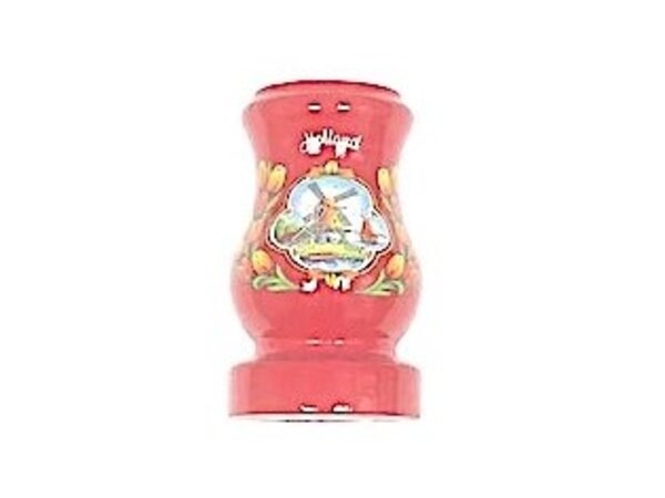 Red wooden vase