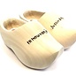 Pointed wooden shoes with engraving