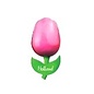 Wooden tulip with a logo on a magnet small