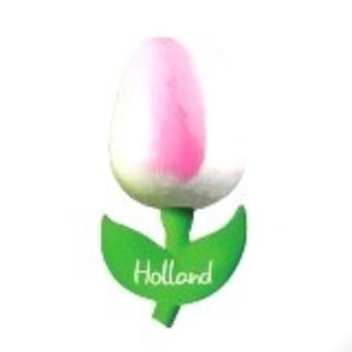 Hölzerne Tulpe mit Logo auf einem Magneten klein