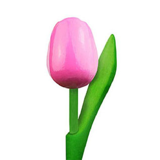 wooden tulip with logo 20 cm in various colors