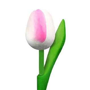 wooden tulip with logo 20 cm in various colors