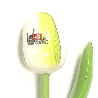 wooden tulip with logo 20 cm in various colors