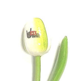 Houten tulp met logo 34 cm in diverse kleuren