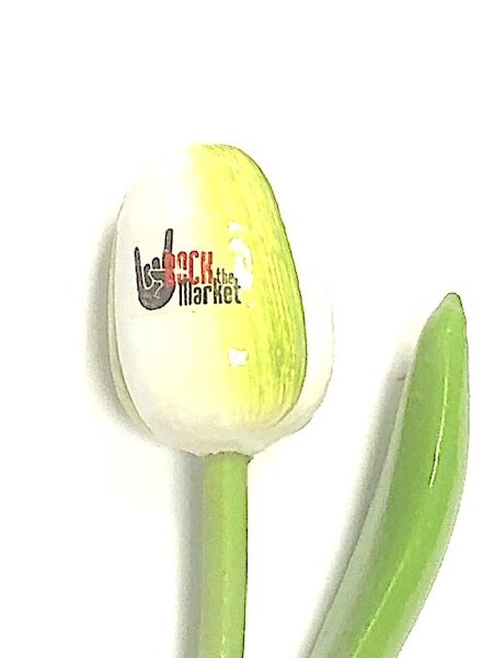 Houten tulp met logo 34 cm