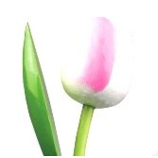 Houten tulp met logo 34 cm in diverse kleuren