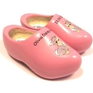 birth clogs with a name and date or an image.