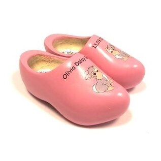 birth clogs with a name and date or an image.