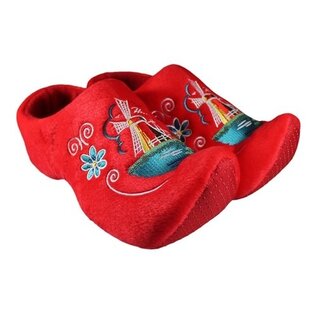 Rote Clog Hausschuhe mit Windmühle