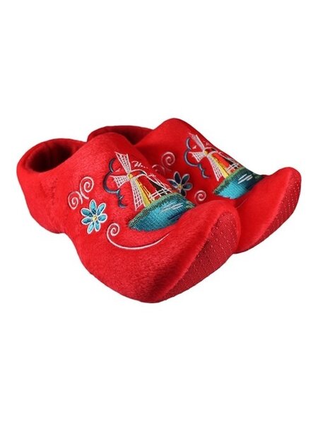 Red clog slipper with mill