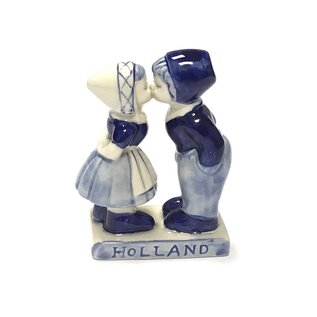 kussend paartje delfts blauw  6 cm