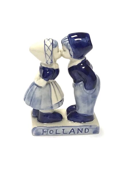 kissing couple delfts blue  6 cm