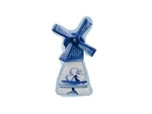 Delfts blauwe molen met waxinelicht 16 cm
