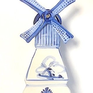 Delft blue windmill with tea light 16 cm