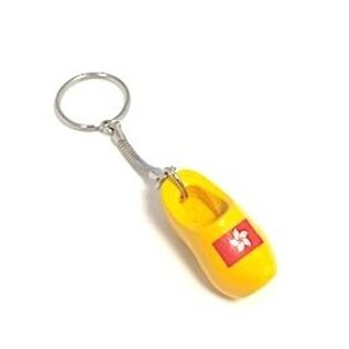 keyring with a clog with an image of the flag