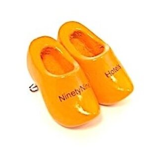 Brooch clogs with text