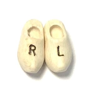 Brosche Clogs mit Text