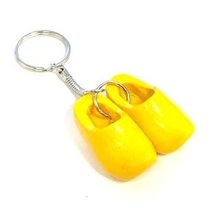 Keychain with 2 clogs with flag