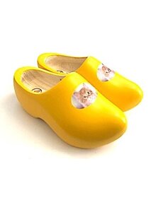 Wooden shoes with an image of your own cat