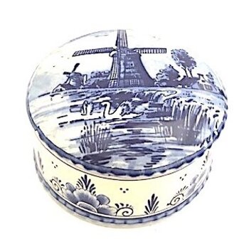 Delfts blauw doosje rond