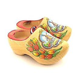 lackierte Souvenirs Clogs 14 cm mit Tulpe