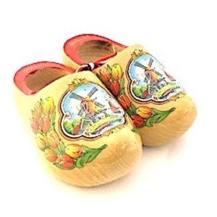 lackierte Souvenirs Clogs 14 cm mit Tulpe