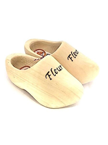 Wooden shoes with engraving