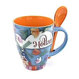 Beker met lepel Holland groot