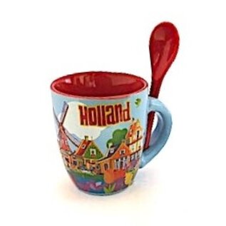 Beker met lepel Holland klein