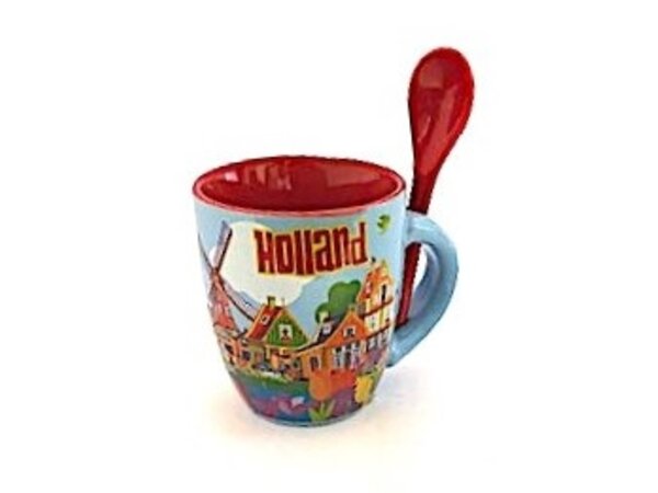 Beker met lepel Holland klein