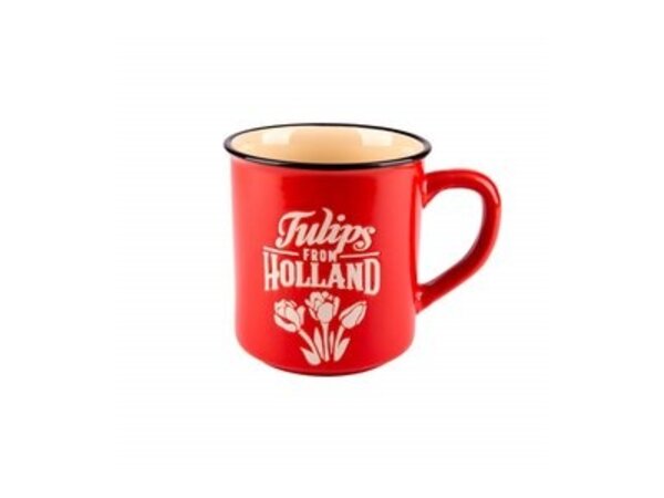 Rode mok Holland met tulpen