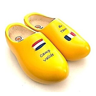 Wooden shoes with the flag