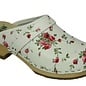 Women's shoe clog white with flowers