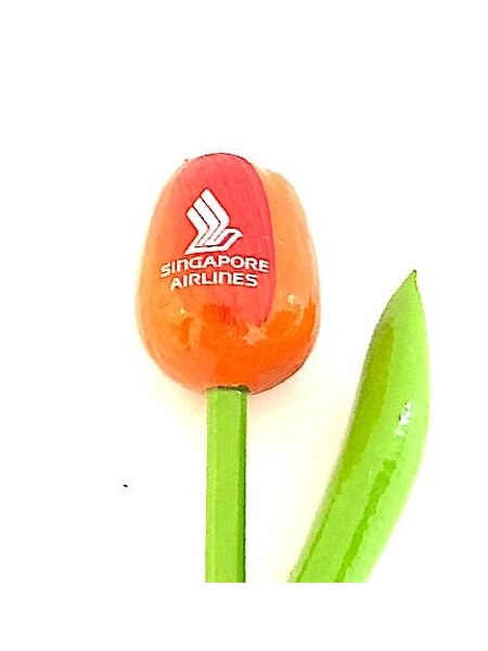 houten tulp met logo 20 cm