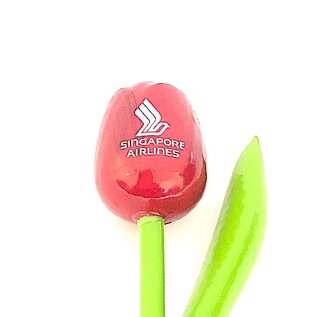 houten tulp met logo 20 cm in diverse kleuren