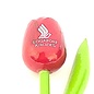 houten tulp met logo 20 cm in diverse kleuren