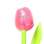 houten tulp met logo 20 cm in diverse kleuren